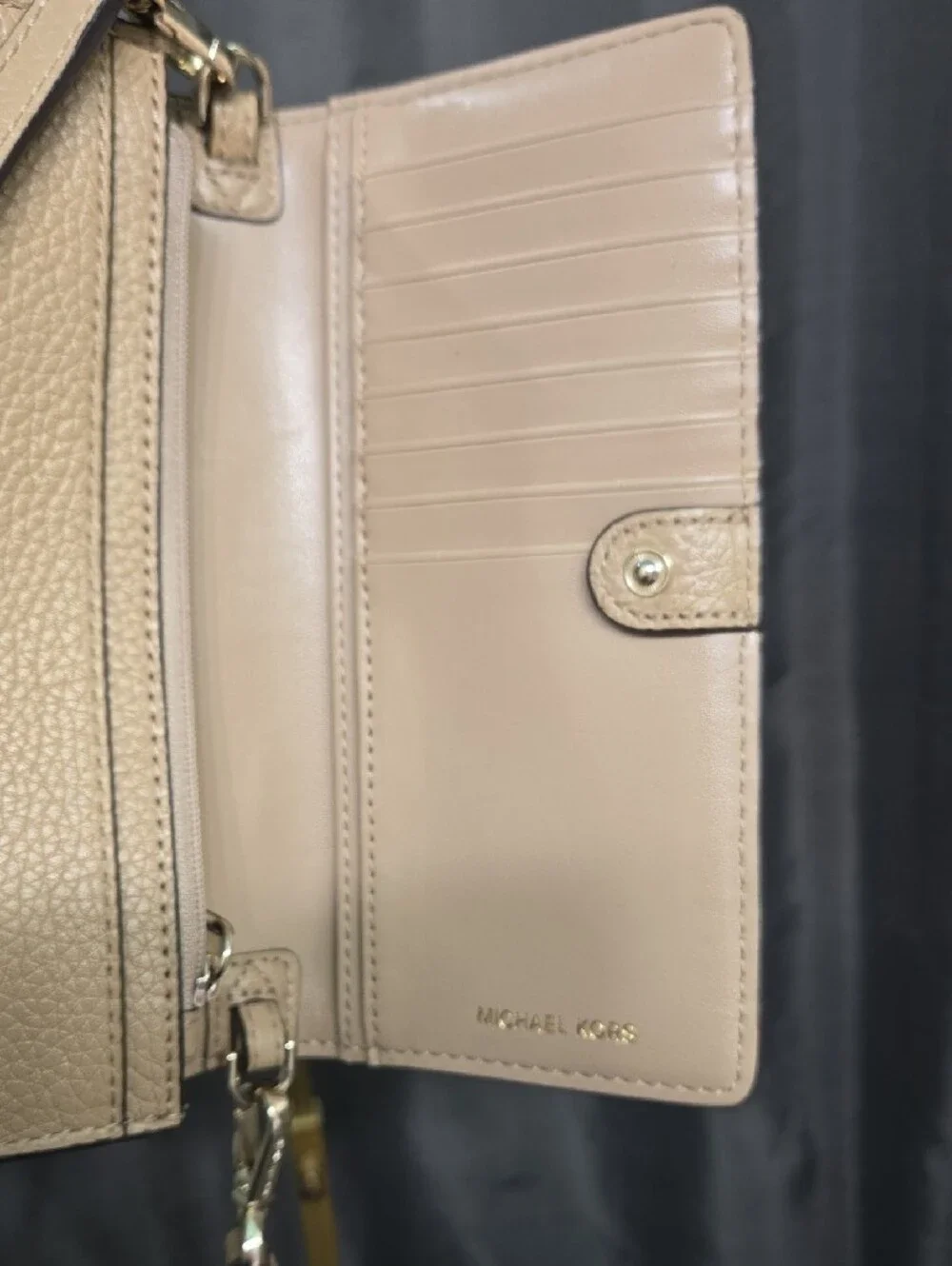 Michael Kors Pebbled Leather Jet Set Crossbody in Beige